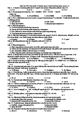 Đề thi thử Tốt nghiệp Trung học Phổ thông Quốc gia môn Hóa học Lớp 12